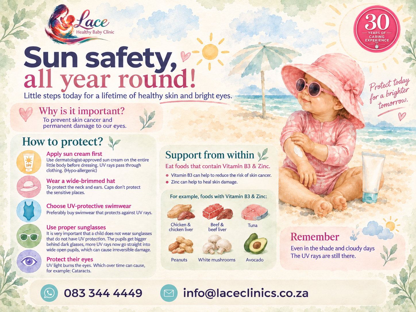 Sun safety information for children